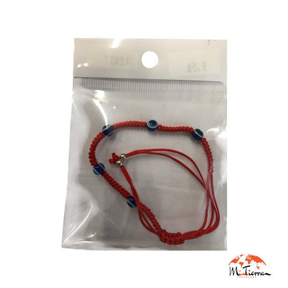 Pulsera roja con cinco ojos turcos