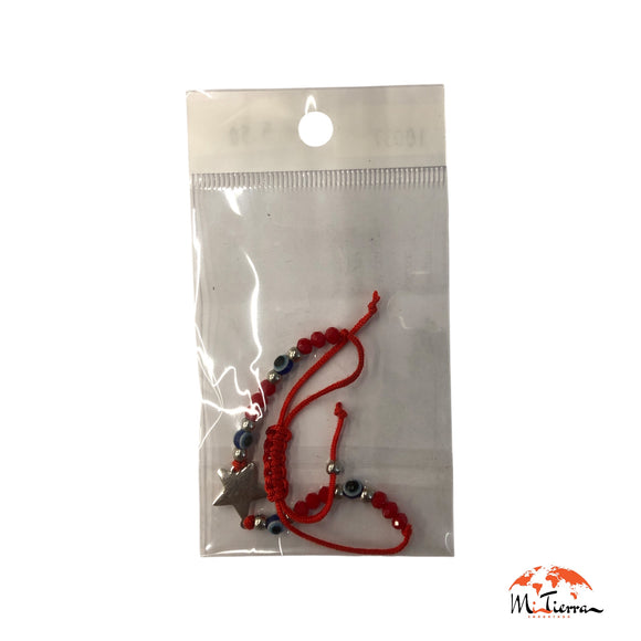 Pulsera roja con estrella y 4 ojos turcos