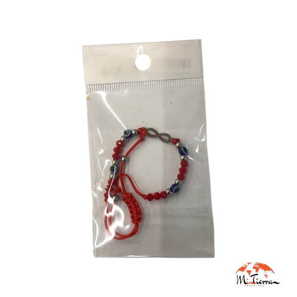 Pulsera roja con infinito y 4 ojos turcos