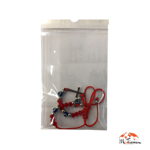 Pulsera roja con cruz con 4 ojos turcos