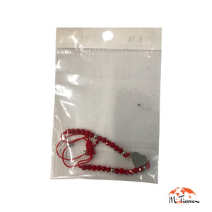 Pulsera roja con corazón