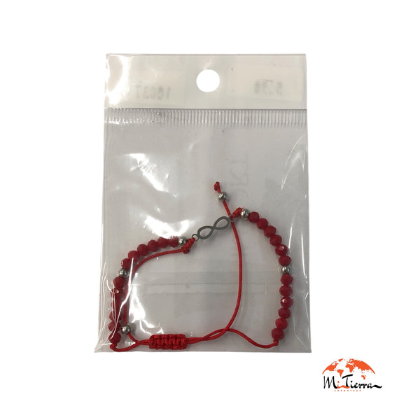 Pulsera roja con infinito