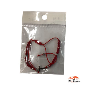 Pulsera roja con cruz