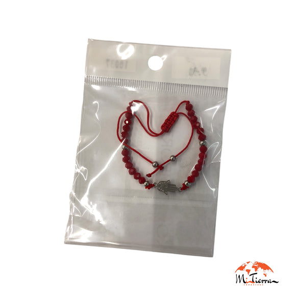 Pulsera roja con mano de fatima