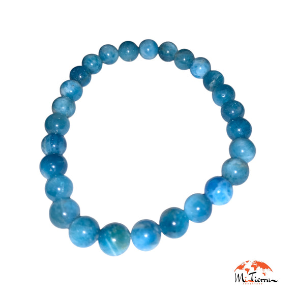 Pulsera mineral de Apatita Azul